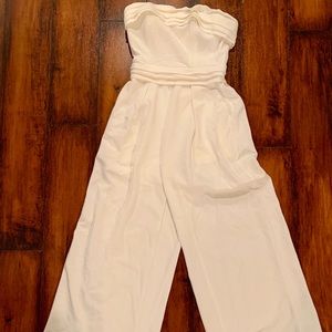 Wide leg never worn white Capri jumpsuit
